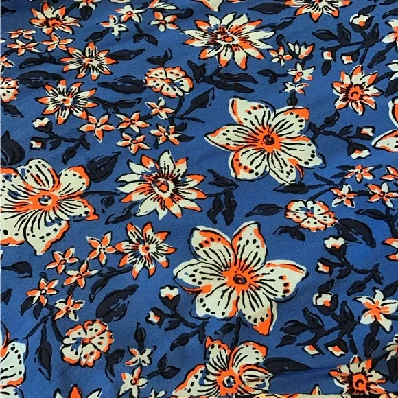 Zara Megane Floral Wrap Midi Dress Blue CottageCore Boho M NWOT - Picture 4 of 7